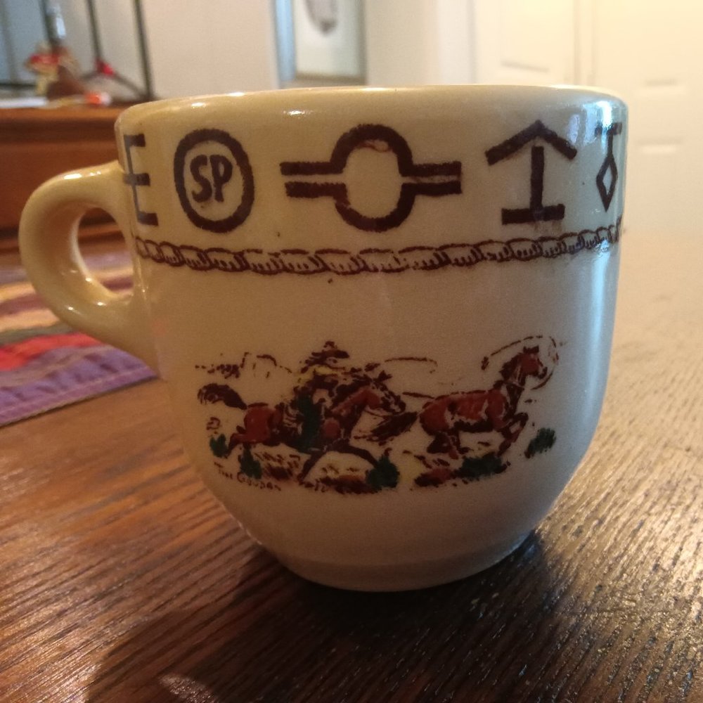 Vintage 1940s - 1950s Wallace China Westward Ho Little Buckaroo Cup